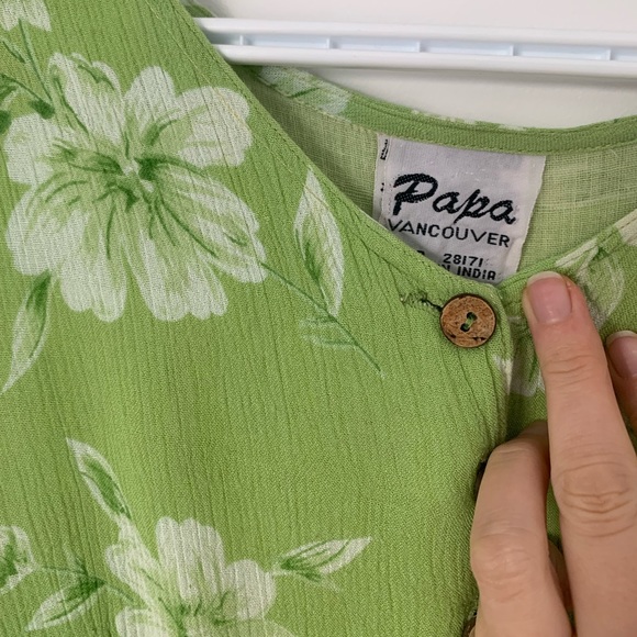 Vintage Green Floral Maxi Dress - Picture 3 of 3